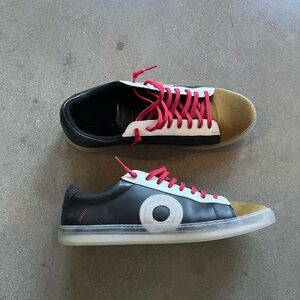 Oliver Cabell Black and Gold Sneakers